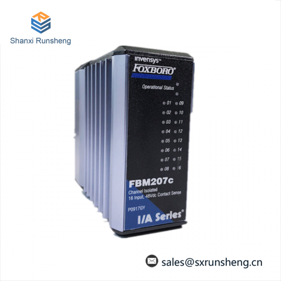 FOXBORO FBM207C P091GY: 16-Channel 48Vdc Contact Input Interface Module
