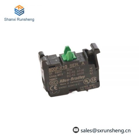Rockwell Automation 800F-X10 Contact Block, 22.5mm, Plastic, 1 Normally Open