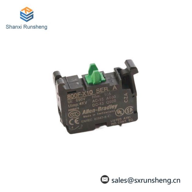 Rockwell Automation 800F-X10 Contact Block, 22.5mm, Plastic, 1 Normally Open